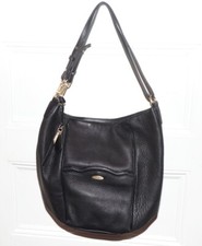 Tahari Wrinkle Leather Shoulder/tote Bag Black