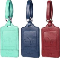 KofferanhäNger 3Er Set Adressschild Pu Leder PrivatsphäRe Waterproof