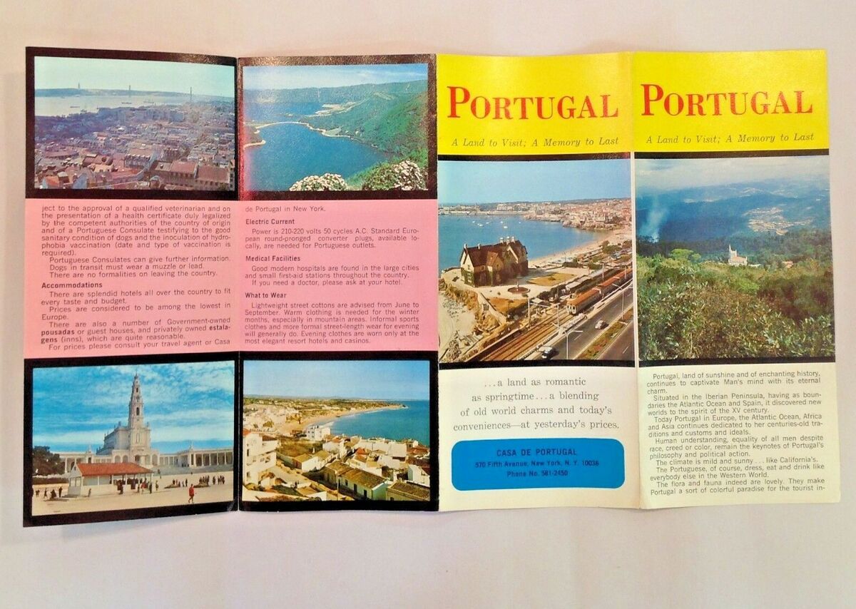 Vintage Mid Century Color Brochure Casa de Portugal Land to Visit