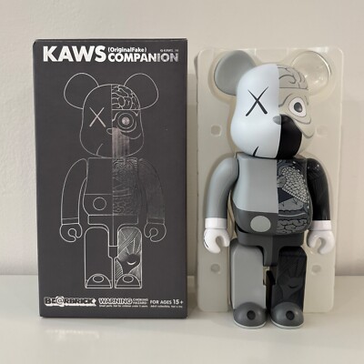 KAWS Originalfake COMPANION Dissected Grey 400% BE@RBRICK Bearbrick Medicom mono