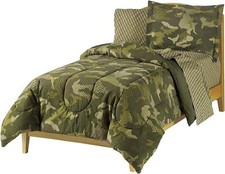 Dream Factory Boys Army Green Desert Camo Comforter Set, Twin, Geo