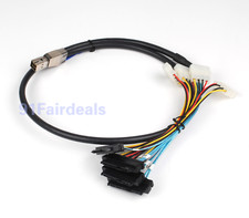 1M SFF-8644 to 4X SFF-8482 Mini SAS Internal HD w/IDE Power Cable US-Seller