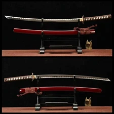Reverse Blade Edge T1095 Steel Katana Japanese Samurai Sword Full Tang Sharp