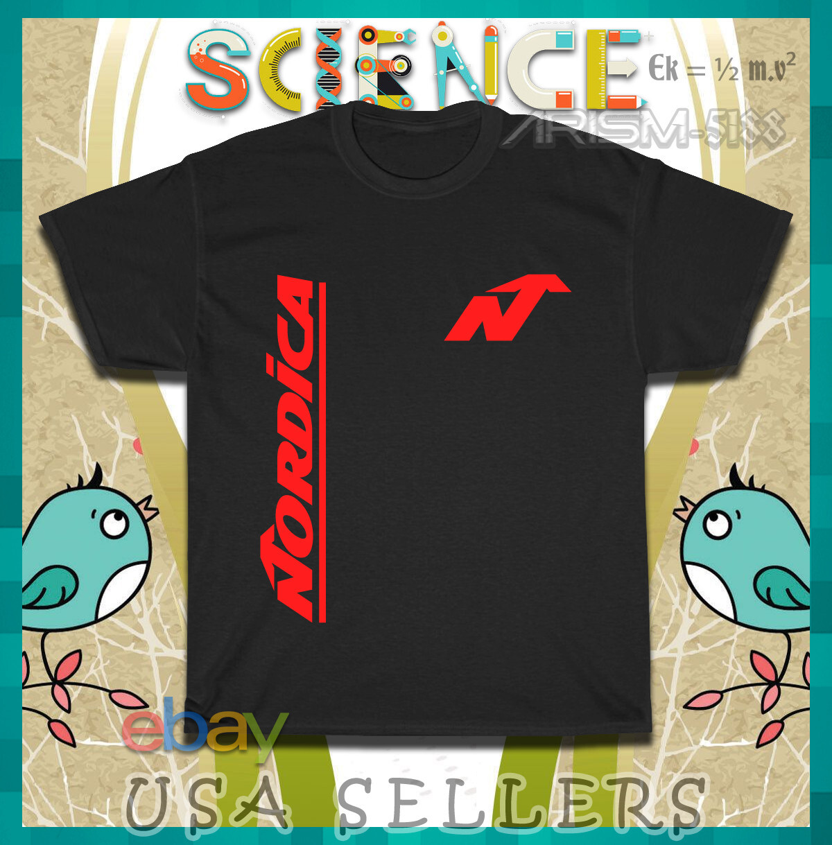 SALOMON T shirt uomo Nordica sci e scarponi logo maglietta americana