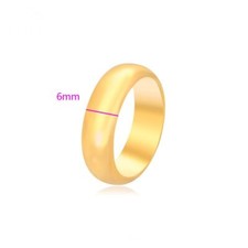 Yellow Gold Plated D Shaped Wedding Band Ring. 9k Yellow Gold / 24k Yellow Gold