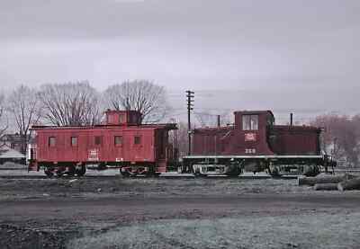 CRIP Whitcomb 44-Tonner 368 & Caboose 18098 8 x 10 Photo at Bureau IL Mar 1968