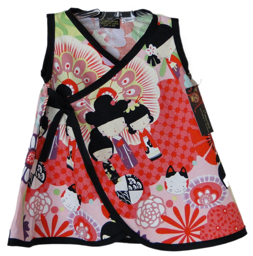 NEW Black & Pink Asian Geisha Kimono or Pants  - Conscious Children's Clothes