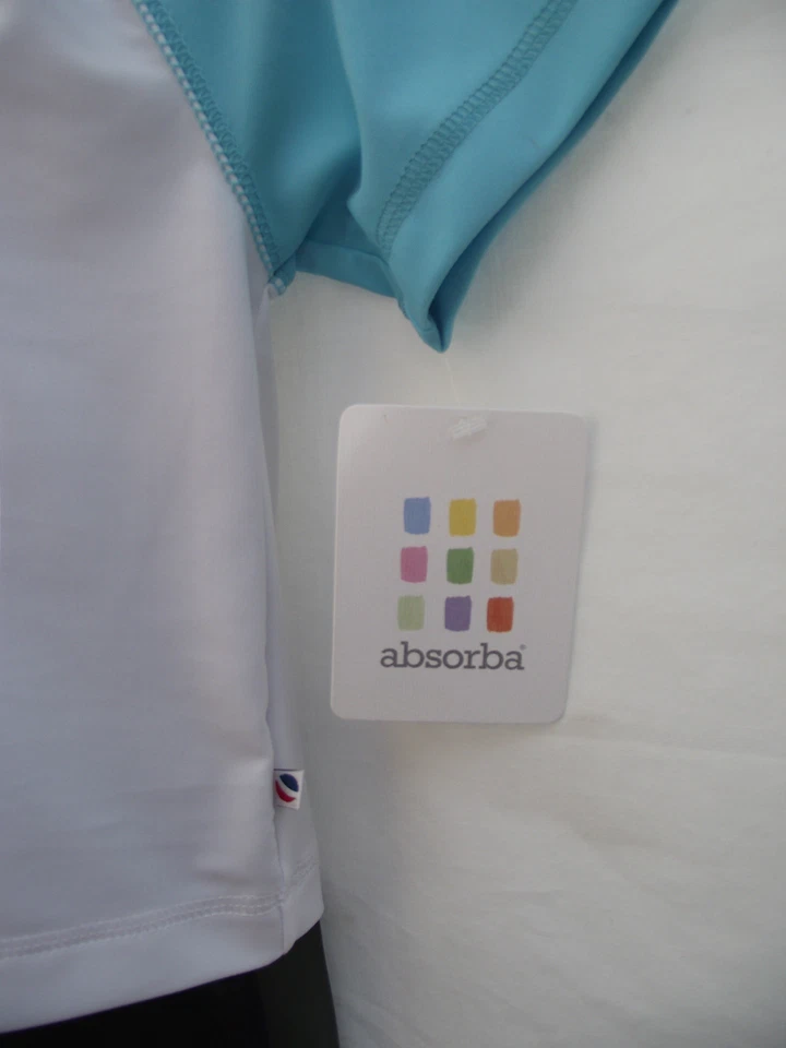 Nuevo con etiquetas Chaleco Absorba Aqua y Blanco Manga Corta Erupción Niñas Tallas 1 2 3 y 4 Años Foto 3 de 3