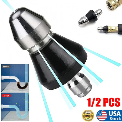 #ad #ad 2x Sewer Cleaning Tool High Pressure Nozzle Toilet Auger Clean Out Sewer Pipe $9.98