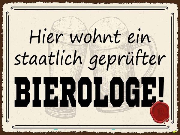 Holzschild 30X40 Cm Bier Hier Wohnt Bierologe Essen Trinken Deko Geschenk Holz S-image