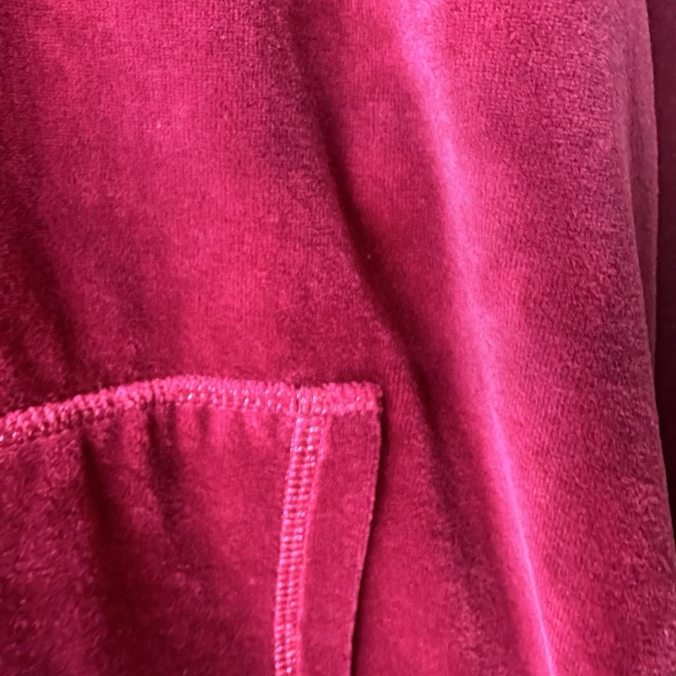 Chaqueta con Capucha Y2K Vintage Terciopelo Rosa Caliente Cremallera Salón Talla XL Foto 3 de 4