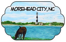 Decal Vinyl Sticker Morehead City - Cape Lookout Scene Made in USA