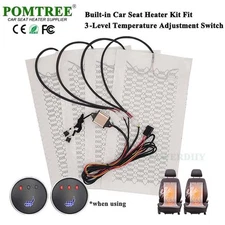 2 Seat 12V Universal Carbon Fiber Car Heated Seat Heater Kit with Round Switch