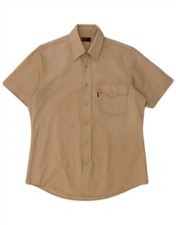 Levi's Mens Sta-Prest Short Sleeve Shirt Medium Beige AL15