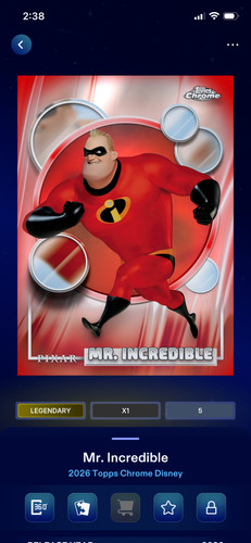 2026 Topps Disney Collect Legendary Chrome Red Base MR INCREDIBLE 5cc