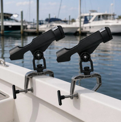 2er Pack Wasserdichter Aluminium Angelrutenhalter für Boot Kajak mit Flexibler Halterung