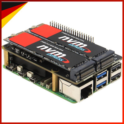 M.2 NVMe SSD Shield PCIe Erweiterungsboard für Raspberry Pi 5 Dual Slot Zubehör