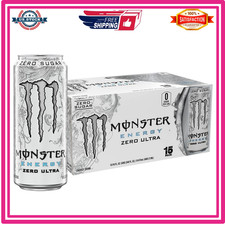 Monster Energy Zero Ultra, Sugar Free Energy Drink, 16 Ounce Pack of 15