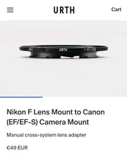 Urth Nikon F to Canon EF Adapter Nikon Auf Canon Mount Lens Adapter F-EF