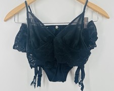 VTG St. Even Lingerie Black Teddys Lace Lot Of 3 Garter Babydoll Corset Z1022