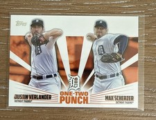 2023 Topps Series 1 Justin Verlander, Max Scherzer One-Two Punch #12P-17 Tigers