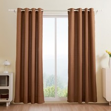 Natural Linen Curtains 52 x 84 inch 2 Panels Set Grommet Light Filtering T