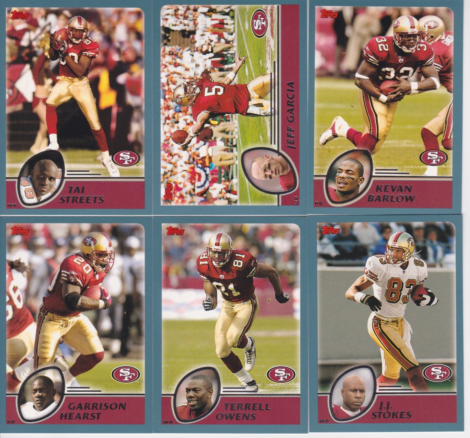 2003 Topps Football Complete Team Set San Francisco 49ers (11) Terrell Owens