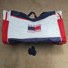 Grande borsa vintage Tommy Hilfiger borsone/palestra bianco rosso blu