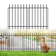 FOREHOGAR Metal Garden Fence 30 in H x 16 ft L, Border Fences Panels Animal