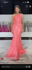 Pink One-Shoulder Jovan Formal Gown Elegant Evening Dress