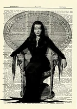 Morticia Addams The Addams Family Dictionary Art Print Poster Picture Halloween
