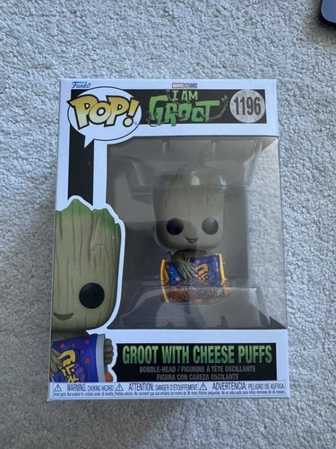 Funko Pop! Marvel I Am Groot 1196 Groot With Cheese Puffs W/ Protector