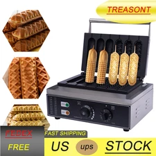 110V 1500W Commercial Waffle Corn Hot Dog Maker Nonstick For Home Restaurant