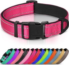 Reflective Dog Collar Soft Padded Adjustable Large Dogs Hotpink L