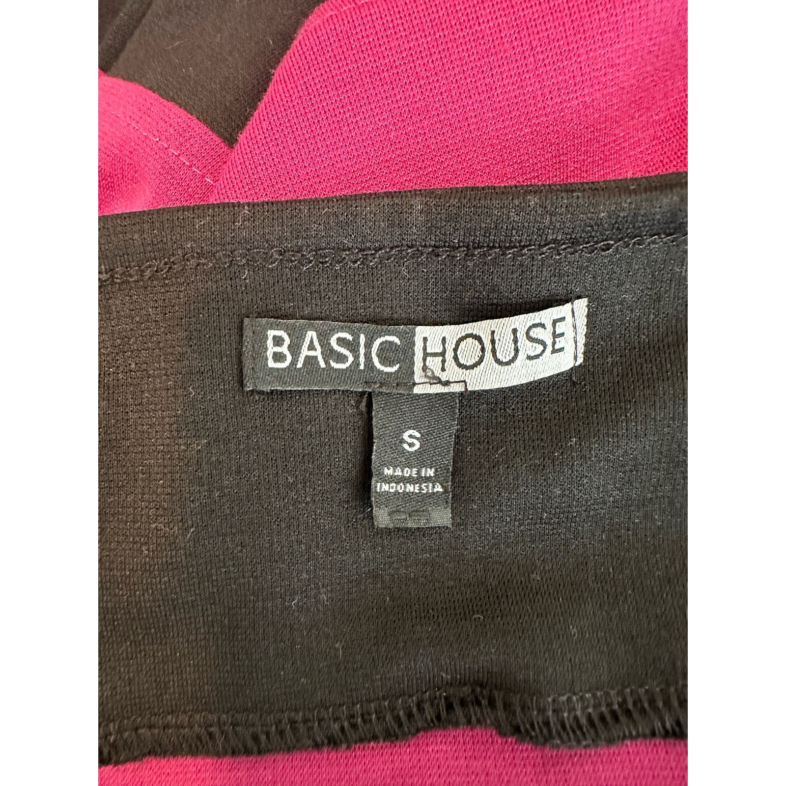 Basic House black pink stripes pull on mini skirt… - image 3