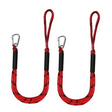 Bungee Dock Lines for Boats Marine Mooring Lines Boat Rope for red black-2pack