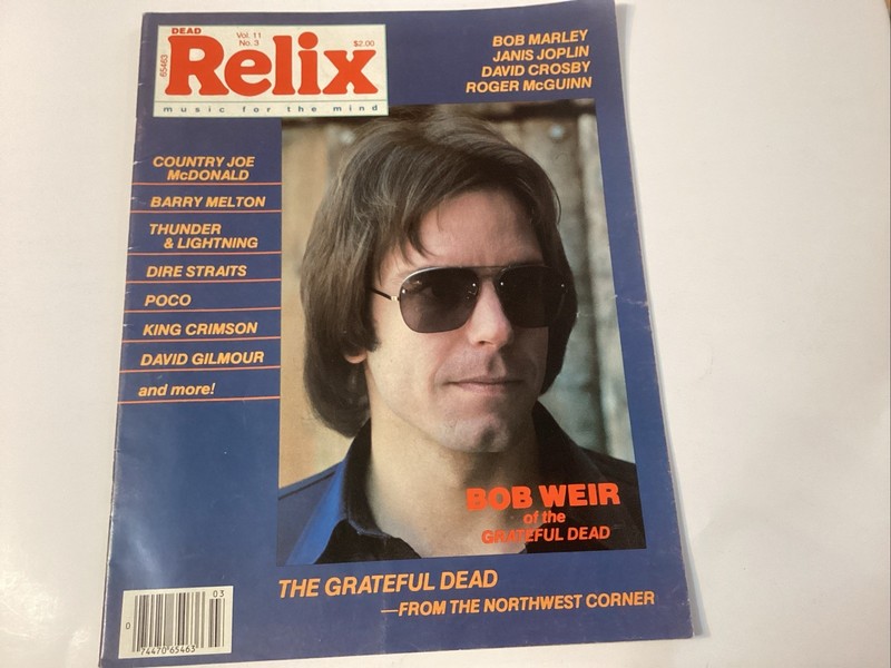 Dead Relix Magazine Vol 11 No 3 June 1984 Grateful Dead Bob Marley David Gilmour