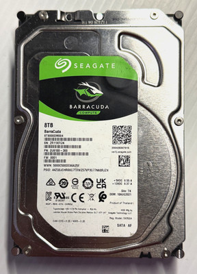 Seagate BarraCuda 8TB 3.5'' SATA Internal Hard Drive ST8000DM004 - TESTED/WIPED