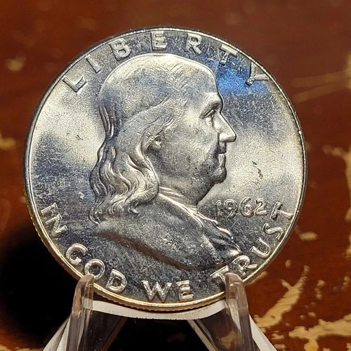 Choice Unc 1962 90% Silver Franklin Half Dollar BU