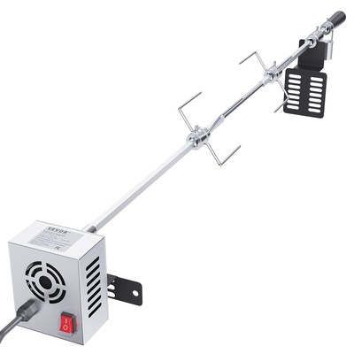 VEVOR Universal Grill Rotisserie Kit BBQ Roaster 32''/39'' Spit Rod Electric Motor