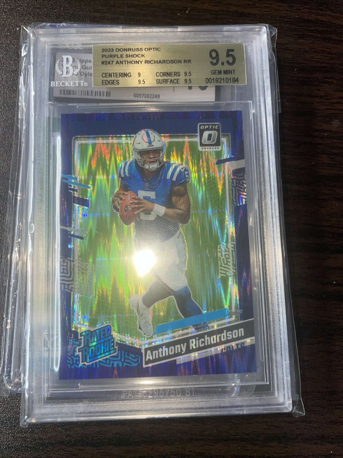 2023 Panini Donruss Optic -Rated Rookie Anthony Richardson 247 Purple Shock (RC)