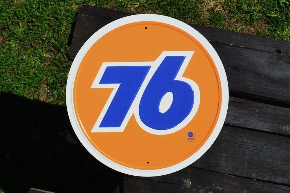 Union 76 Gasoline Embossed Steel Metal Sign - Phillips 66 - Gas
