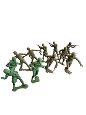 Vintage Marx 6" Plastic Rifleman Soldiers USMC Lot Of 11