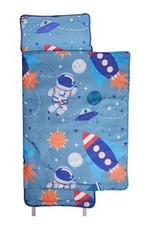 EVERYDAY KIDS Toddler Nap Mat w/Removable Pillow -Outer Space Adventures