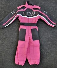 NEW PINK WULFSPORT KIDS MX MOTORBIKE KART RACE BOILER SUIT APPROX 21" WAIST S