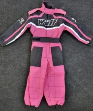 NEW PINK WULFSPORT KIDS MX MOTORBIKE KART RACE BOILER SUIT APPROX 21" WAIST S