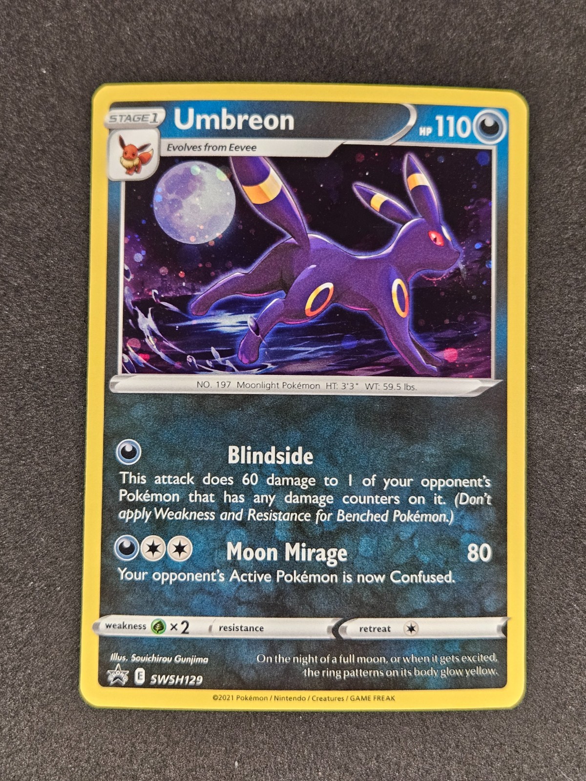 Umbreon Cosmos Holo SWSH129 Sword & Shield Black Star Promos Pokemon Card NM