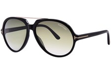 Tom Ford FT1210 01B Sunglasses Men's Shiny Black/Grey Gradient Lenses Pilot 59mm
