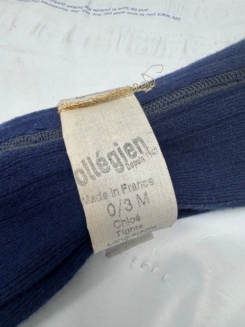 Medias acanaladas Collegien con volantes de encaje - AZUL MARINO - 0/3M - *Nuevas Foto 3 de 4