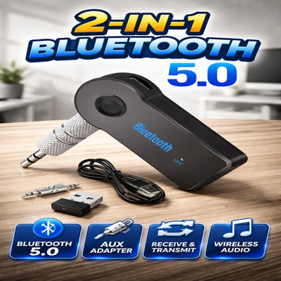 2 in 1 Bluetooth 5.0 Empfänger Sender AUX Adapter 3,5 mm Auto Audio UK